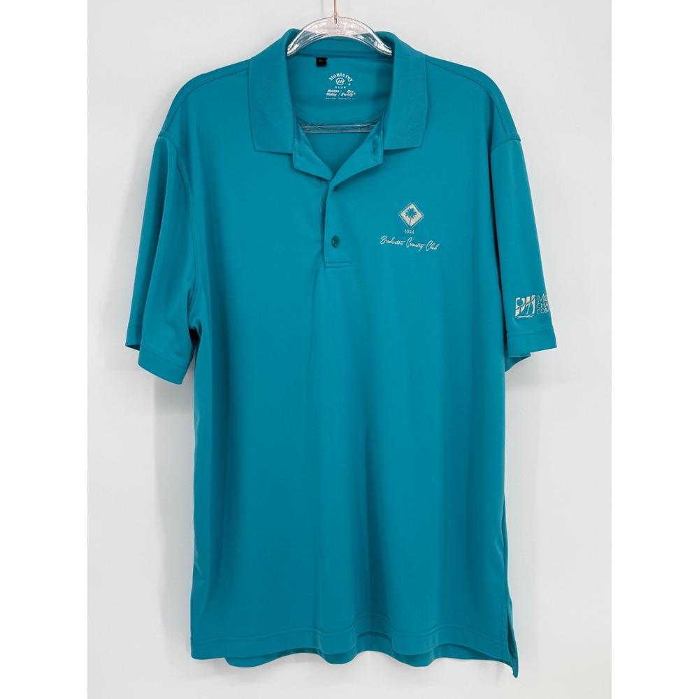 Monterey Club Mens Teal Blue Dry Swing Country Club Golf Polo Shirt‎ Sz XL